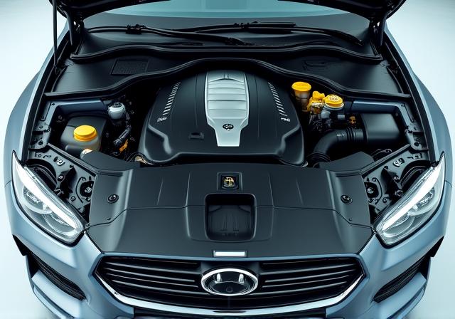 Gereinigd motorcompartiment van een auto